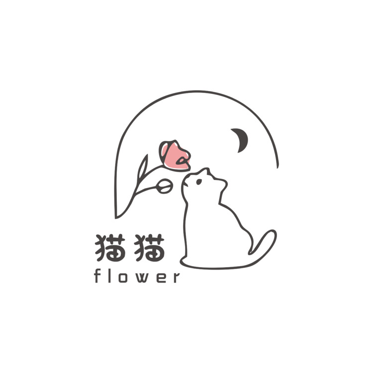 猫猫鲜花logo